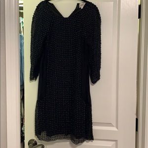 Parker long sleeve embellished sheath dress